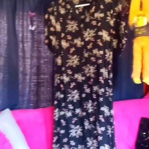 Black flower dress